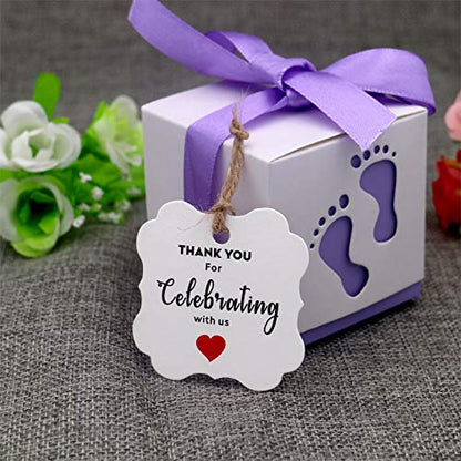 Thank You for Celebrating with US,Original Design 100PCS Paper Gift Tags Square Thanks Label with Red Hearts for Baby Shower, Bridal Wedding, Anniversary Celebration  Product ID:  723260887852 - G2plus