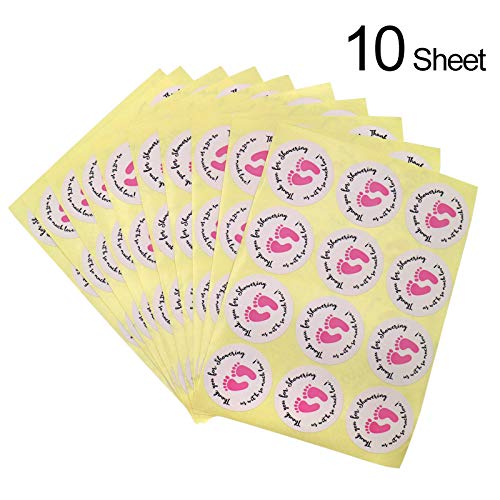 Original Design 120PCS Baby Shower Stickers,Thanks for Showering us,1.5inch Girl Boy & Gender Neutral Round Shower Stickers - G2plus