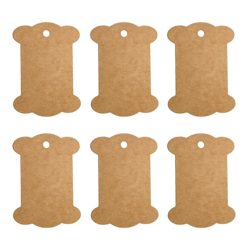 100 PCS Kraft Paper Gift Tag, Bone Shaped Christmas Gift Tags with 100 Feet Jute String - G2plus