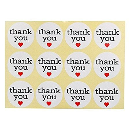 Thank You Stickers, G2PLUS White Kraft Paper Labels with Red Hearts for Tags, Baking, DIY Gift Packing (Pack of 120 Pcs) - G2plus