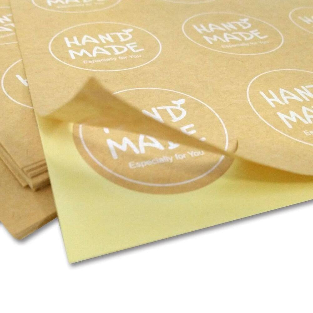 Handmade Stickers, G2PLUS Handmade Especially for You Kraft Paper Sticker Labels for Soap, Baking, DIY Gift Packaging (10 Sheets x 12 PCS) - G2plus