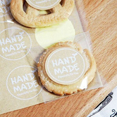 Handmade Stickers, G2PLUS Handmade Especially for You Kraft Paper Sticker Labels for Soap, Baking, DIY Gift Packaging (10 Sheets x 12 PCS) - G2plus