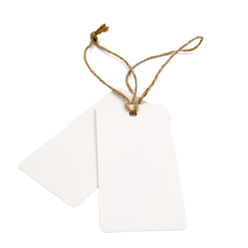 G2PLUS Gift Kraft Paper Tags 100 PCS Luggage Tags Labels 4.5 cm * 9 cm Labels with 30 Meters Jute Twine (White) - G2plus