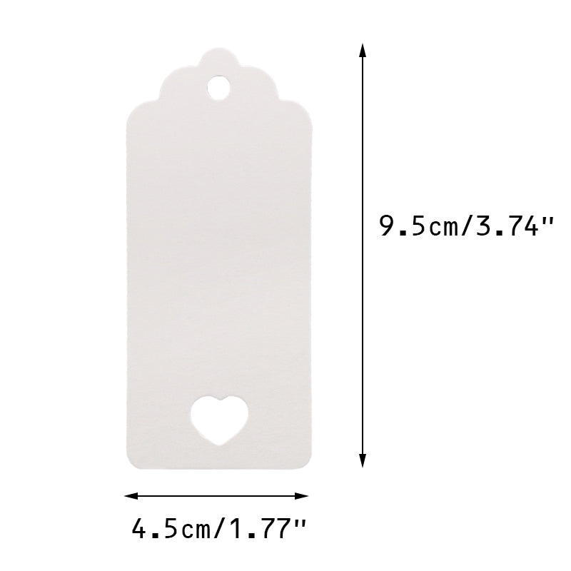 Valentine's Day Gift Kraft Paper Tags 100 PCS Luggage Tags Labels 4.5 cm * 9.5 cm Labels with 30 Meters Jute Twine (White) - G2plus