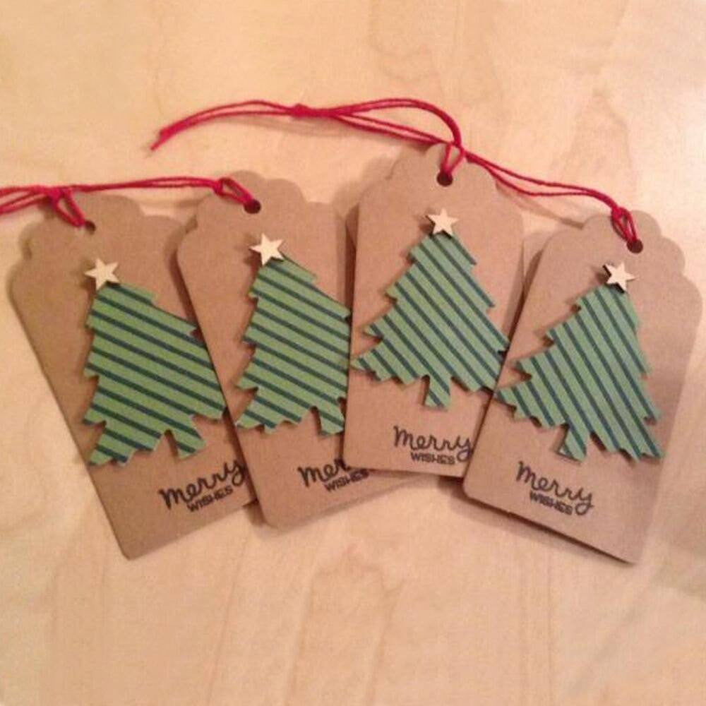 100 PCS Kraft Paper Christmas Gift Tags with String Wedding Brown Rectangle Craft Hang Tags Bonbonniere Favor Gift Tags with Jute Twine 30 Meters Long for Crafts, Price Tags Labels - G2plus