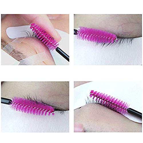 300PCS Pink Disposable Eyelash Mascara Brushes Wands Applicator Makeup Brush Kits