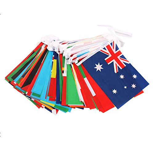 International Flags, G2PLUS 164 Feet 8.2'' x 5.5'' World Flags, 200 Countries Olympic Flags Pennant Banner for Bar, Party Decorations, Sports Clubs, Grand Opening, Festival Events Celebration - G2plus