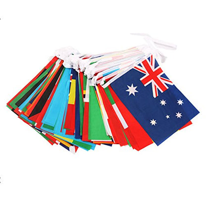 International Flags, G2PLUS 164 Feet 8.2'' x 5.5'' World Flags, 200 Countries Olympic Flags Pennant Banner for Bar, Party Decorations, Sports Clubs, Grand Opening, Festival Events Celebration - G2plus