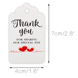 Original Design Thank You for Sharing Our Special Day - Bridal Wedding Gift Tags 100PCS Baby Shower Tags with 100 Feet Twine for DIY & Gift Wrapping (White) - G2plus