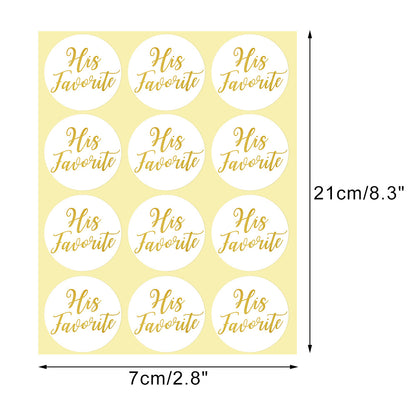 Original Design 96PCS His Favorite & Her Favorite Wedding Stickers, Round Sealing Labels for Invitation Envelopes for Wedding, Baby Shower, Party Supplies (Gold) - G2plus