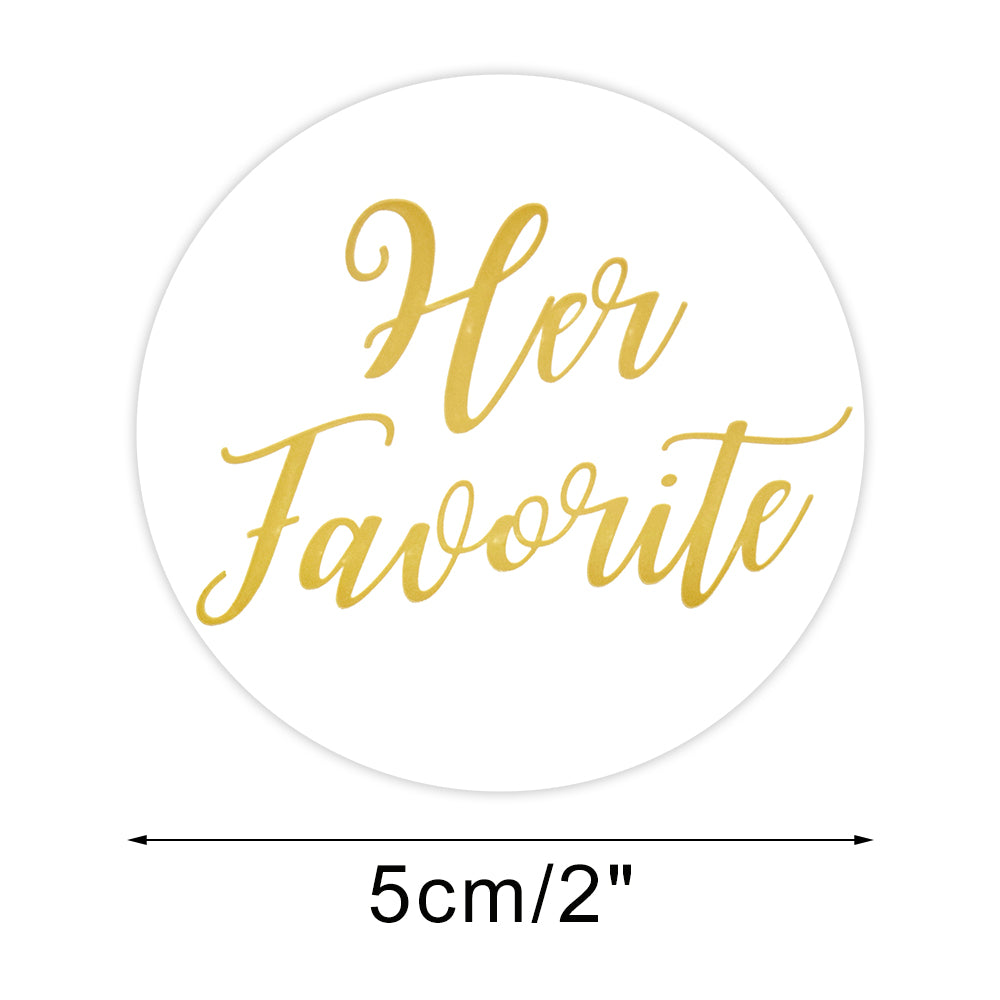 Original Design 96PCS His Favorite & Her Favorite Wedding Stickers, Round Sealing Labels for Invitation Envelopes for Wedding, Baby Shower, Party Supplies (Gold) - G2plus