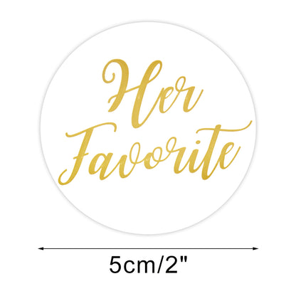 Original Design 96PCS His Favorite & Her Favorite Wedding Stickers, Round Sealing Labels for Invitation Envelopes for Wedding, Baby Shower, Party Supplies (Gold) - G2plus